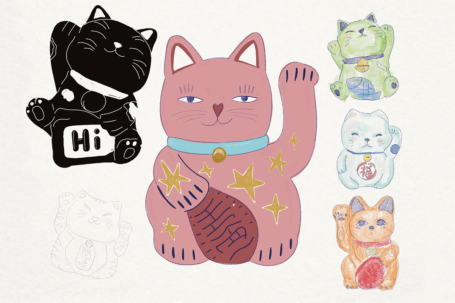Wochenend-Workshop: Maneki-Neko – Japanische Glückskatzen im Anime Style - Samstag 21.03.26 von 14:00 bis 17:00 Uhr