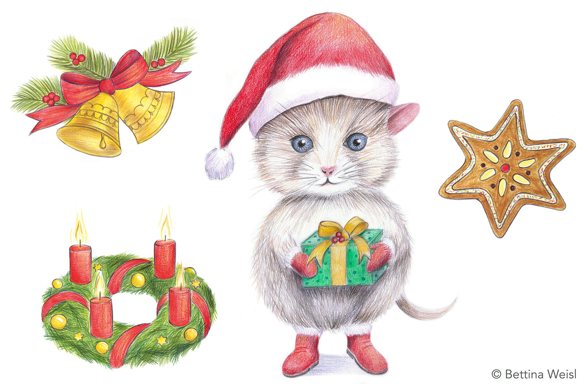 Wochenend-Workshop: Wir zeichnen Weihnachtsmotive - Samstag 05.12.26 von 10:00 bis 13:00 Uhr