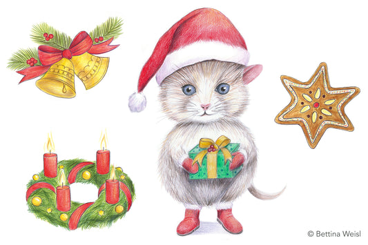Wochenend-Workshop: Wir zeichnen Weihnachtsmotive - Samstag 05.12.26 von 10:00 bis 13:00 Uhr