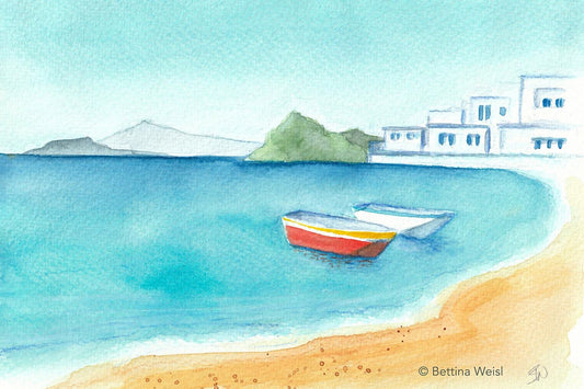Wochenend-Workshop Kinder mit Eltern: Aquarellreise ans atemberaubende Meer - Samstag 20.06.26 von 10:00 bis 13:00 Uhr