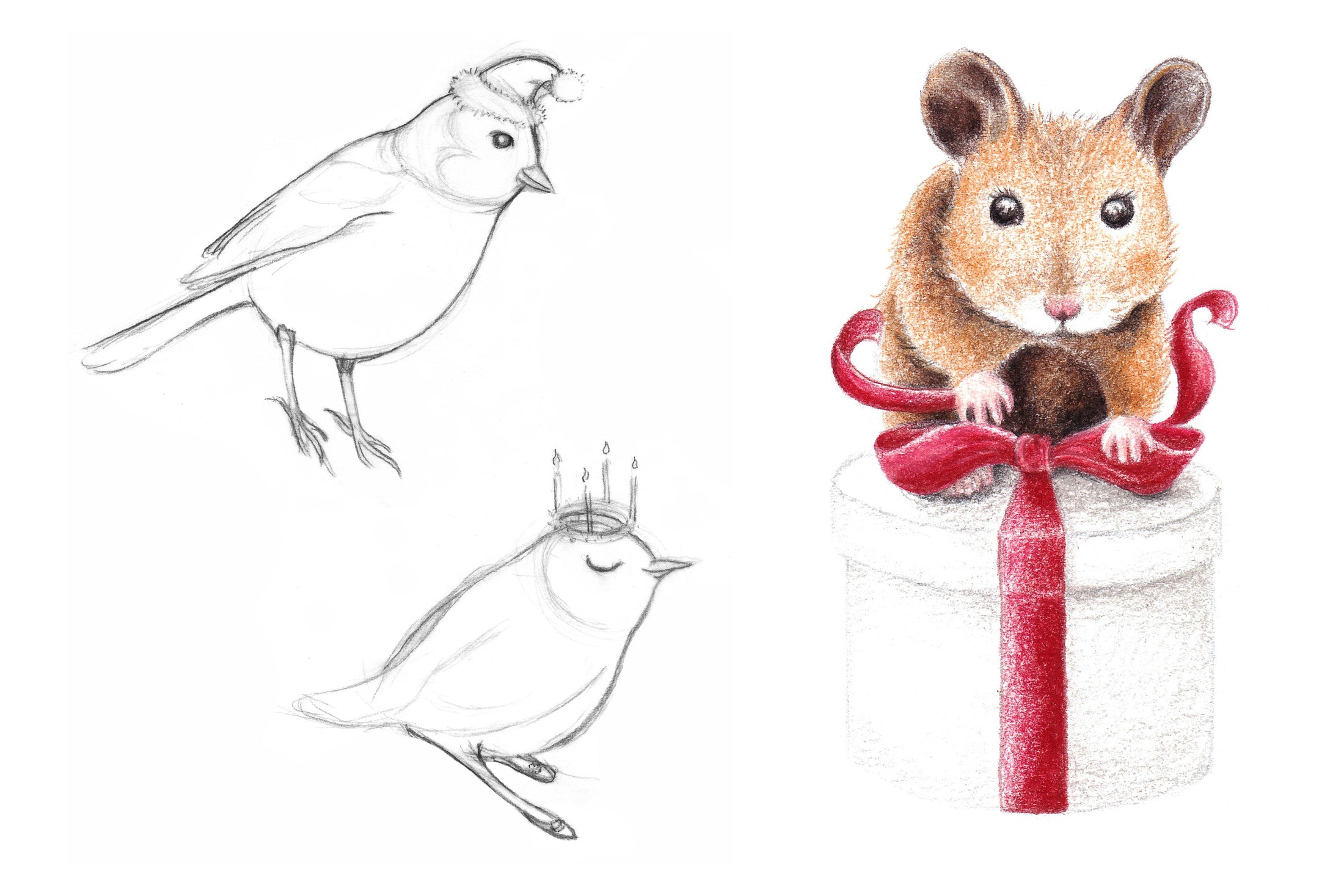 Wochenend-Workshop für Kinder mit Eltern: Die Tiere feiern Weihnachten – wir zeichnen zauberhafte Wintermotive - Samstag 05.12.26 von 14:00 bis 17:00 Uhr