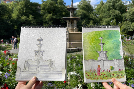 Wochenend-Workshop Kinder mit Eltern: Urban Sketching Schnupperkurs – wir zeichnen am Weißenburger Platz - Samstag 12.07.25 von 10:00 bis 13:00 Uhr