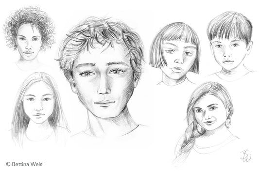 Wochenend-Workshop: Portraitzeichnen - Gesichter der Welt - Samstag 14.11.26 von 10:00 bis 13:00 Uhr