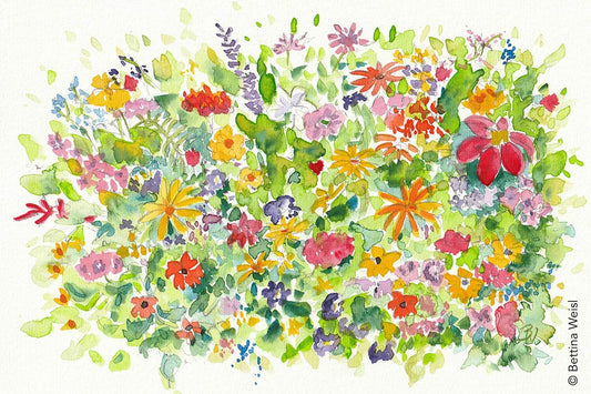 Wochenend-Workshop Kinder mit Eltern:  Bunter Aquarellkurs – Flower Power - Samstag 22.03.25 von 10:00 bis 13:00 Uhr