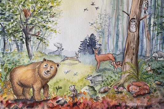 Wochenend-Workshop: Aquarellkurs – Der Wald und seine Tiere - Samstag 18.10.25 von 10:00 bis 13:00 Uhr